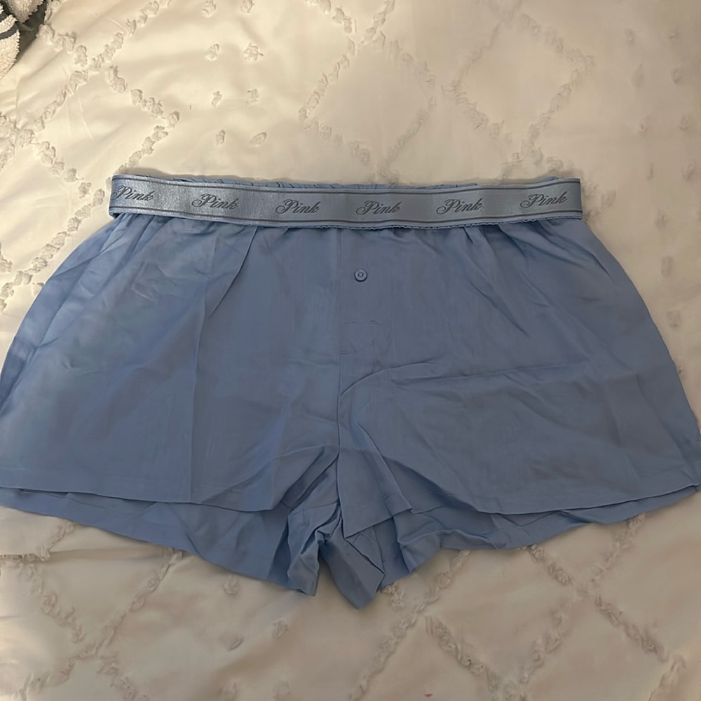 PINK victoria’s secret baby blue shorts